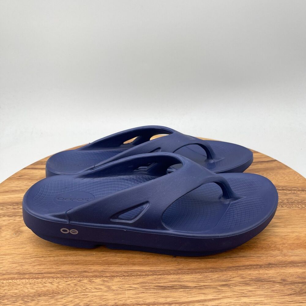 OOFOS OORIGINAL Recovery Sandals Mens Size 9 Blue Thong Flip Flop Casual Walking